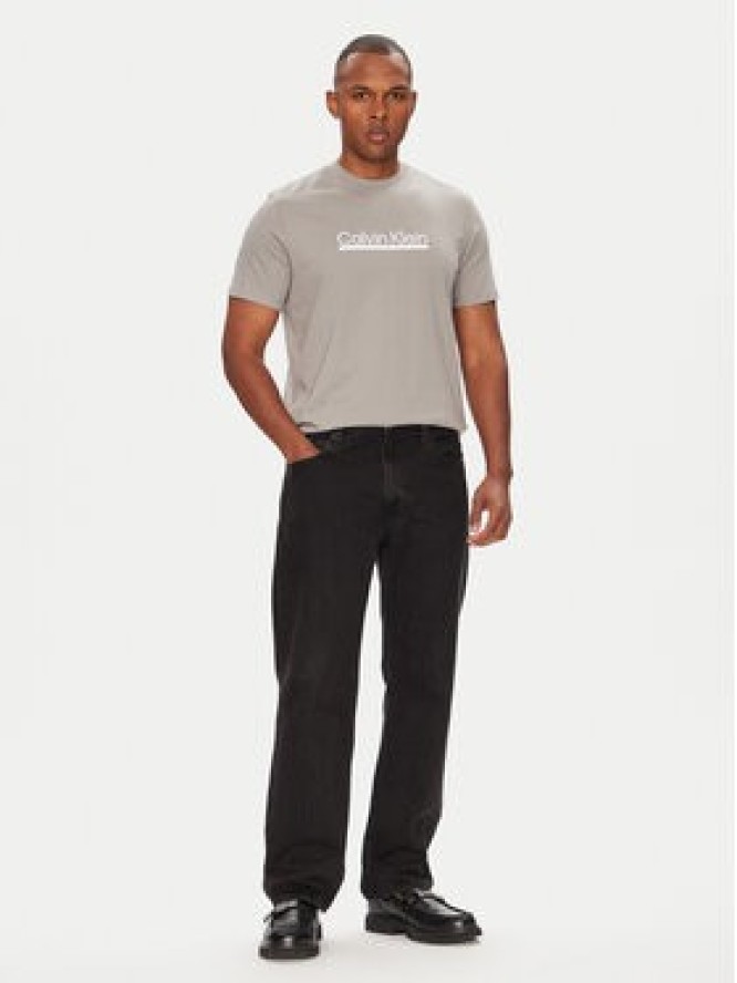 Calvin Klein T-Shirt Outline Tape Graphic LV04RC852G Szary Regular Fit