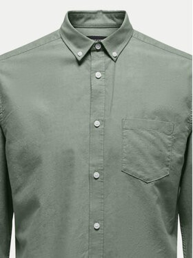 Only & Sons Koszula Alvaro 22006479 Zielony Slim Fit