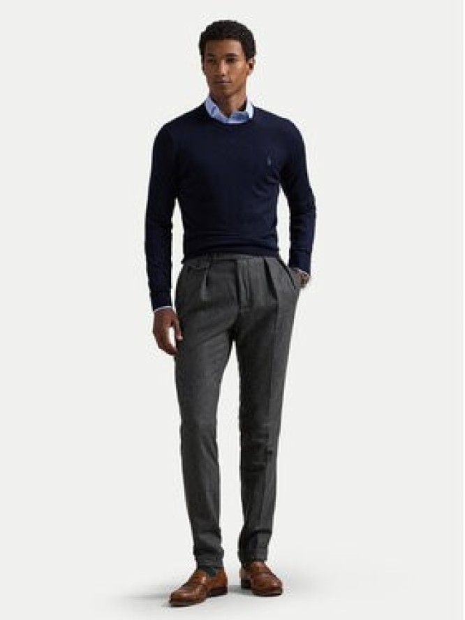 Polo Ralph Lauren Sweter 710946143001 Granatowy Slim Fit