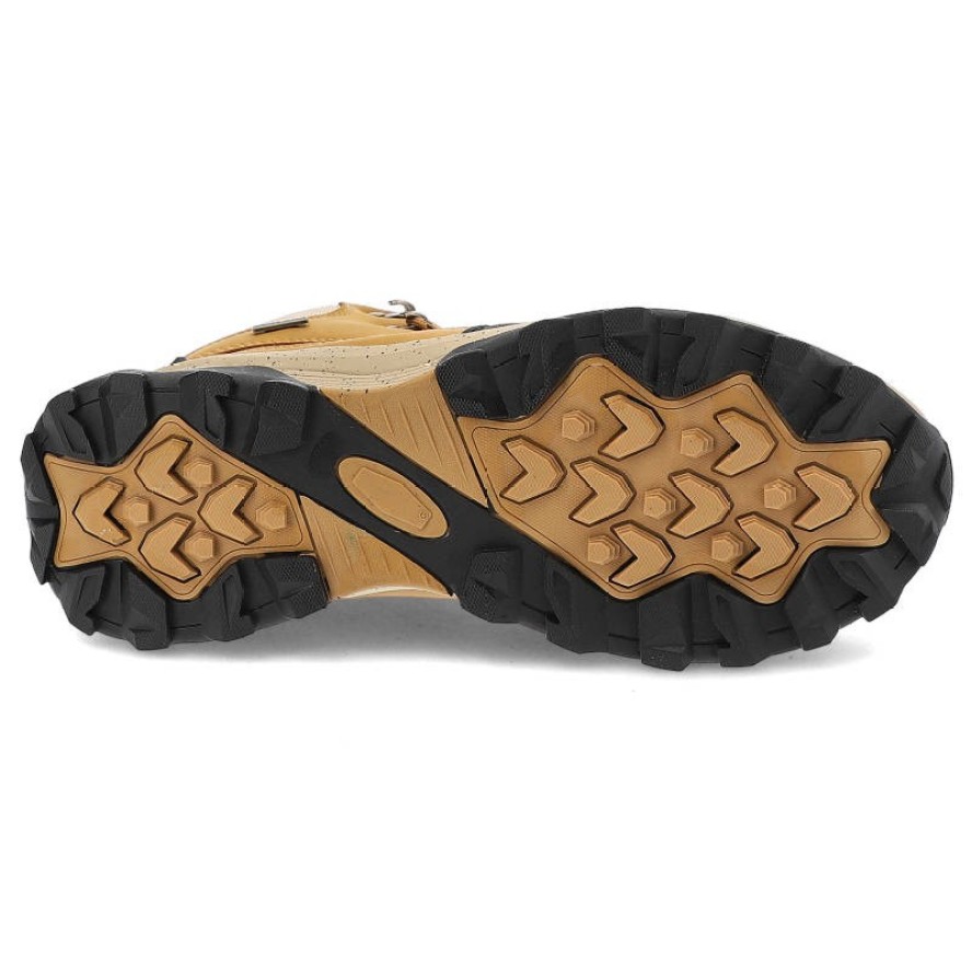 Trekkingi męskie Cross Jeans, ze skóry ekologicznej i tkaniny sznurowane z dodatkowym wzmocnieniem noska, camel, KK1R4020C