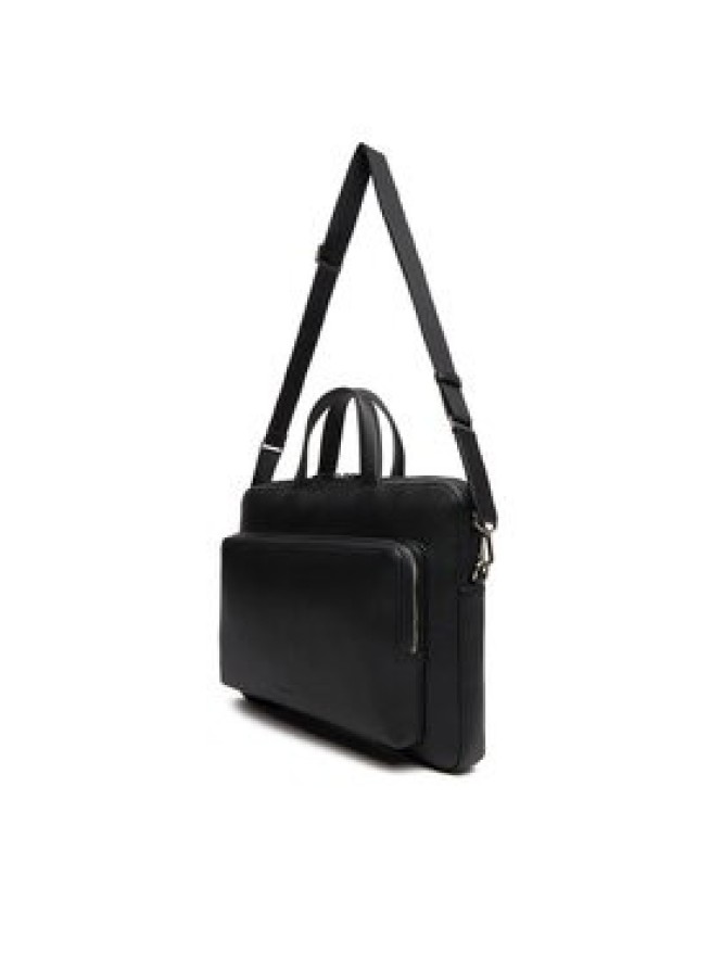 Calvin Klein Torba na laptopa Micro Pebble Slim Briefcase 36 LV04D3012G Czarny