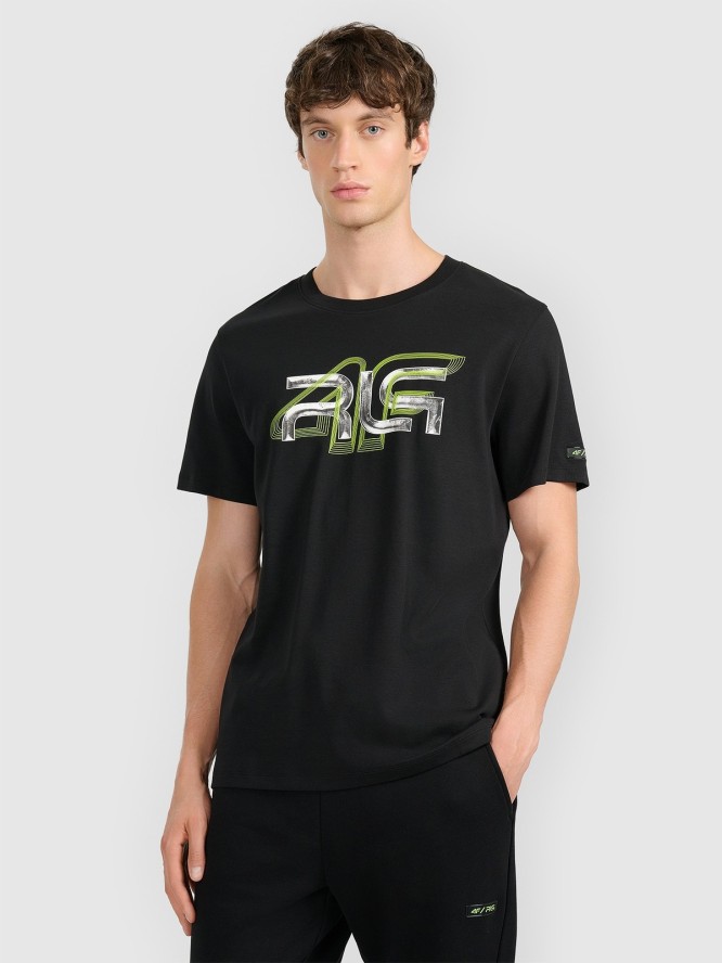 4F T-shirt regular z nadrukiem męski 4F x Robert Lewandowski - czarny M