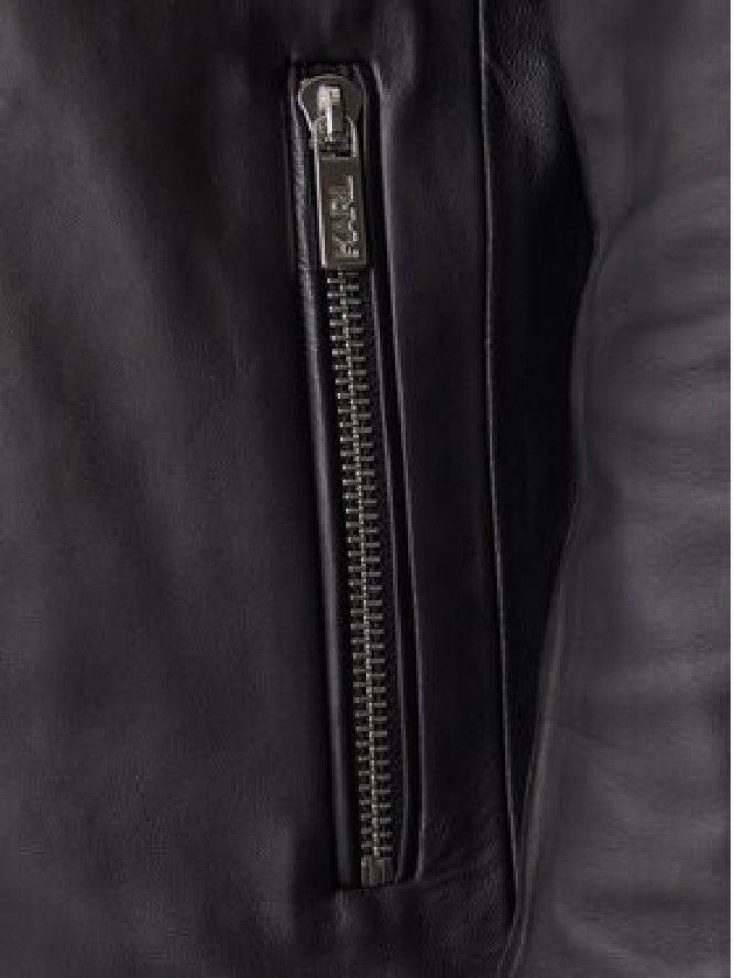 KARL LAGERFELD Kurtka skórzana 555022 561421 Czarny Slim Fit