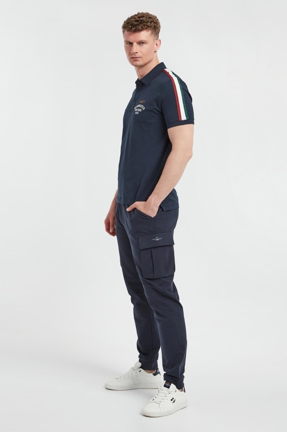 Polo męskie z lampasem AERONAUTICA MILITARE
