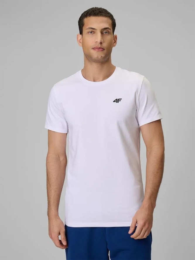 T-shirt slim gładki męski 4F