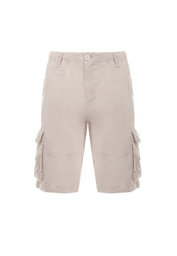 Beżowe Szorty Bawełniane Cargo Achala
