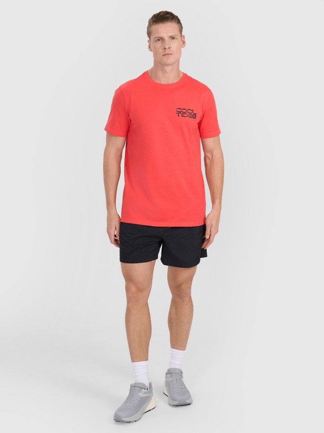 4F T-shirt regular z nadrukiem męski - czerwony S