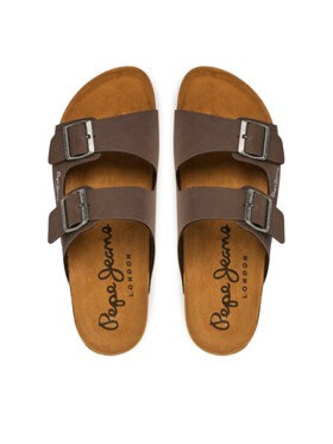 Pepe Jeans Klapki Bio M Double Chicago PMS90110 Brązowy