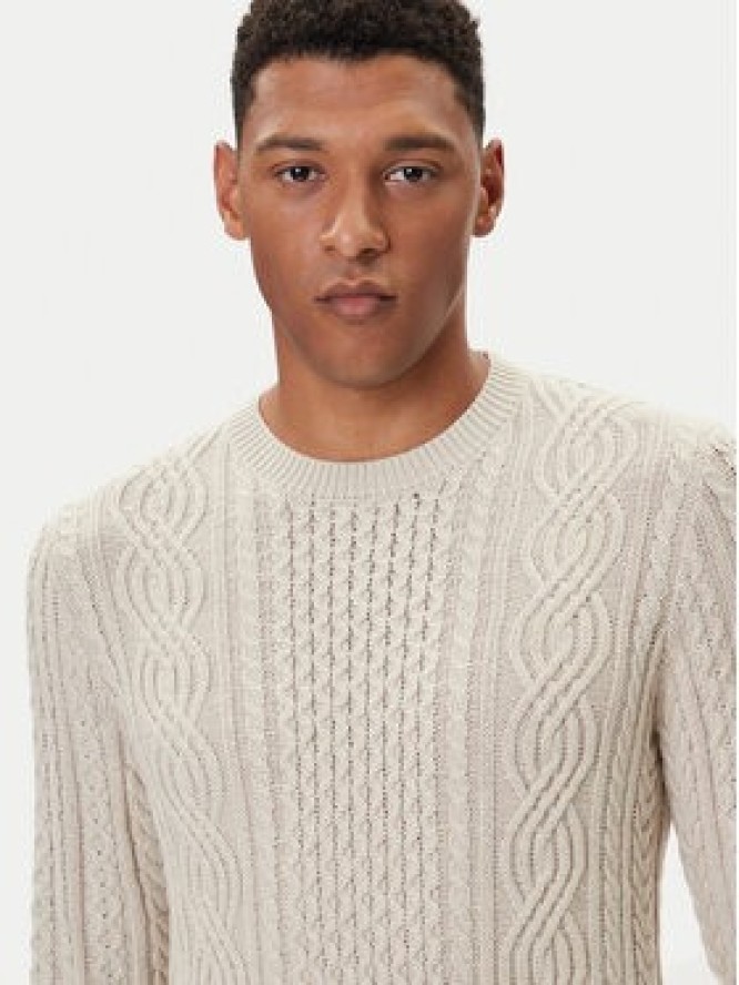 Jack & Jones Sweter Blusean 12283486 Beżowy Regular Fit