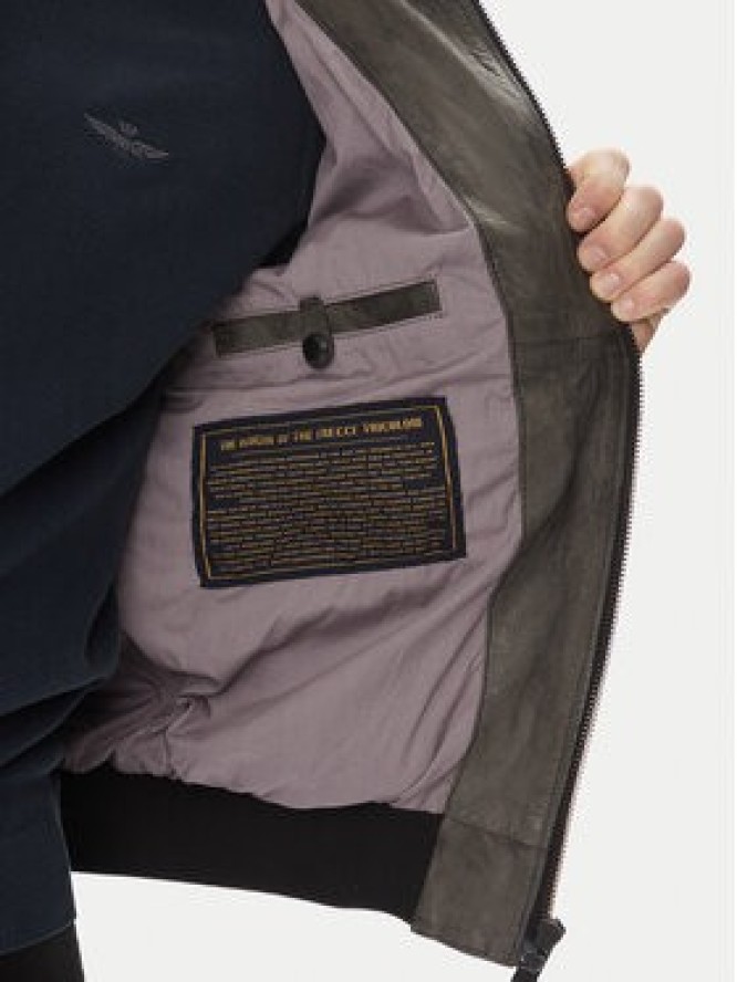Aeronautica Militare Kurtka skórzana 251PN5047PL00300 Szary Regular Fit