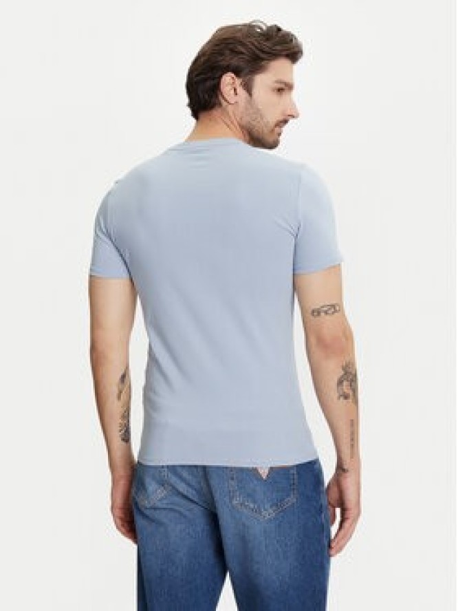 Guess T-Shirt M2YI24 J1314 Błękitny Slim Fit
