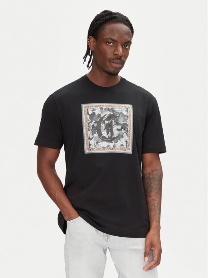 Just Cavalli T-Shirt 78OAHC10 Czarny Regular Fit