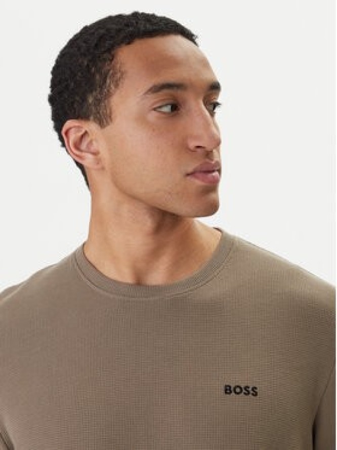 BOSS T-Shirt Waffle 50535891 Brązowy Regular Fit