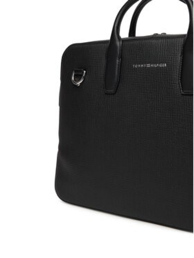 Tommy Hilfiger Torba na laptopa Th Business Leather Computer Bag AM0AM13642 Czarny