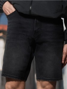 Szorty jeansowe slim - czarny
