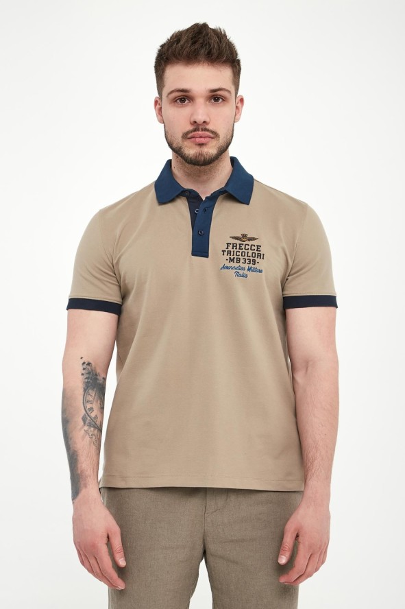 Polo męskie z haftem AERONAUTICA MILITARE