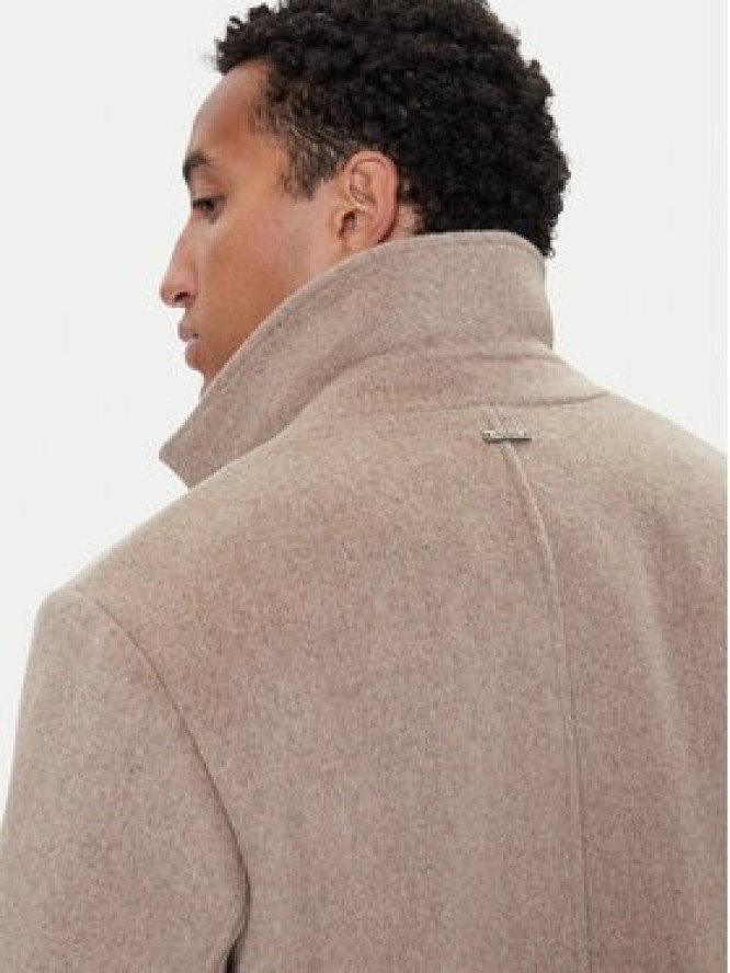 Guess Płaszcz wełniany M4BL3S WGJ82 Beżowy Slim Fit