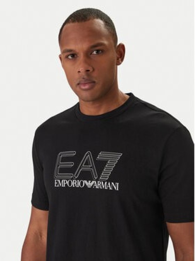 EA7 Emporio Armani T-Shirt 7M001307 AF10375 Czarny Regular Fit