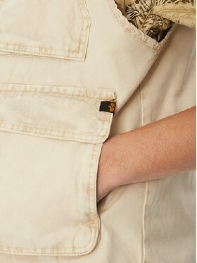 Alpha Industries Kamizelka Canvas Acid Vest 156140 Biały Loose Fit