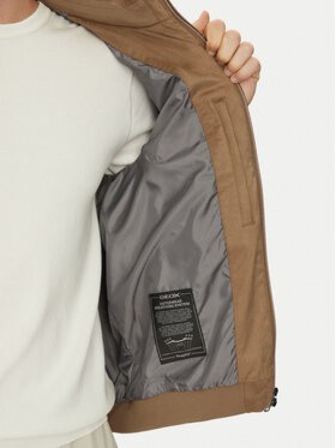 Geox Kurtka z imitacji skóry Blainey M5520P T3196 F5265 Beżowy Regular Fit