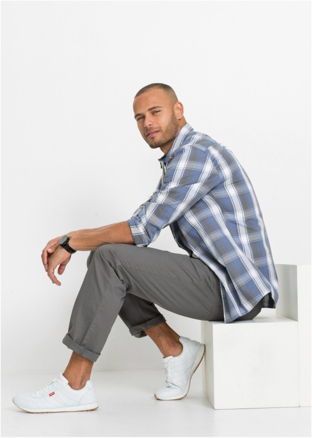 Spodnie z gumką w talii regular fit, prosta nogawka (2 pary)