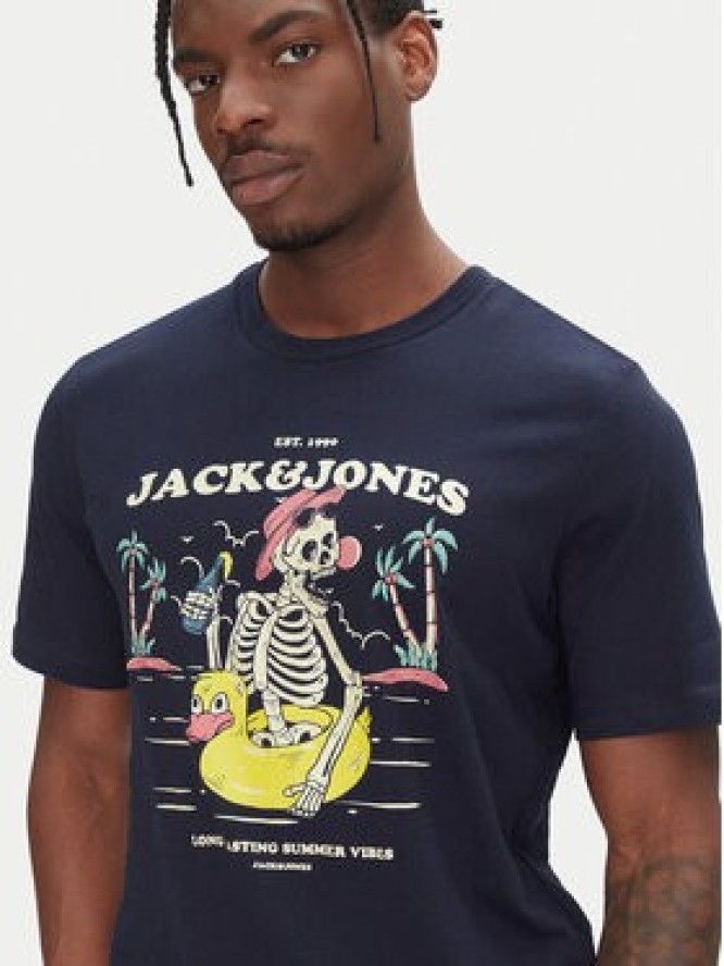 Jack & Jones T-Shirt Eljah 12268472 Granatowy Relaxed Fit