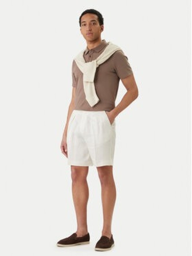 BOSS Szorty materiałowe H-Perin 50561858 Biały Tapered Fit