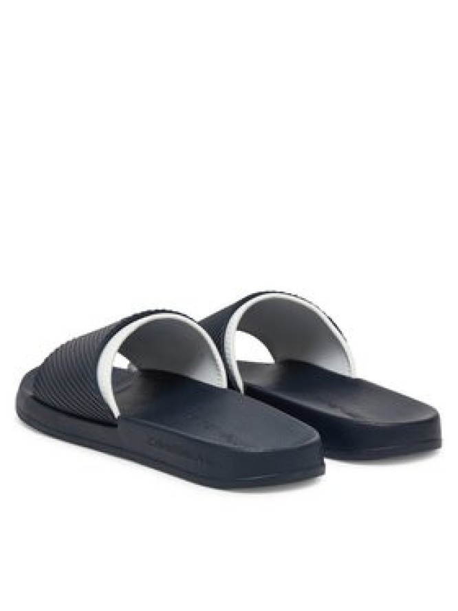 Calvin Klein Jeans Klapki Slide Rubber Neoprene Text YM0YM01234 Granatowy