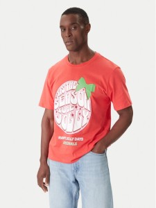 Jack & Jones T-Shirt Holiday Cartoon 12287550 Czerwony Relaxed Fit