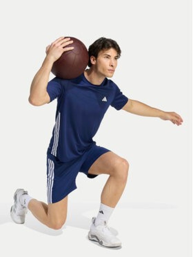 adidas Koszulka techniczna Workout Essentials Base 3-Stripes KD0701 Granatowy Regular Fit