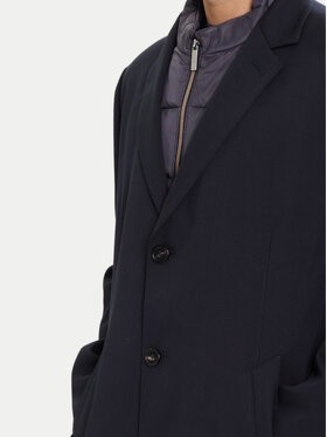 Bugatti Płaszcz wełniany 821628-84221 D Granatowy Regular Fit