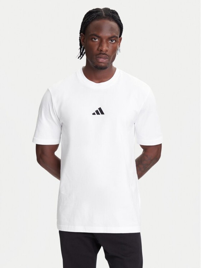 adidas T-Shirt Essentials Small Logo JF1092 Biały Regular Fit