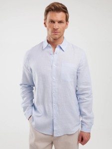 Lniana koszula męska błękitna Jianis 400