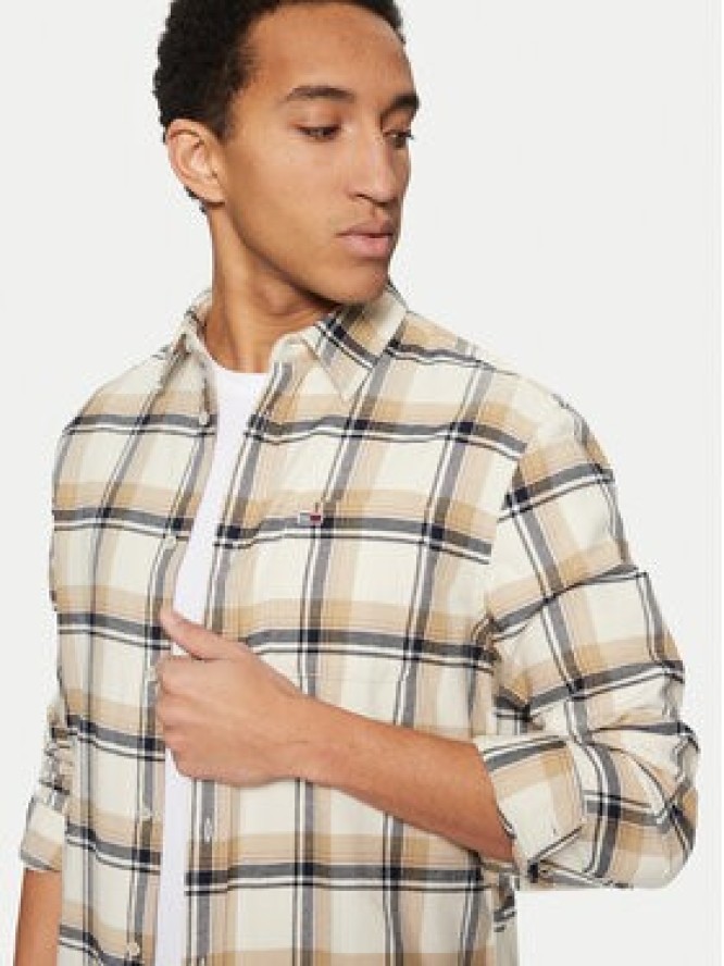 Tommy Jeans Koszula Check Flannel DM0DM20670 Beżowy Regular Fit