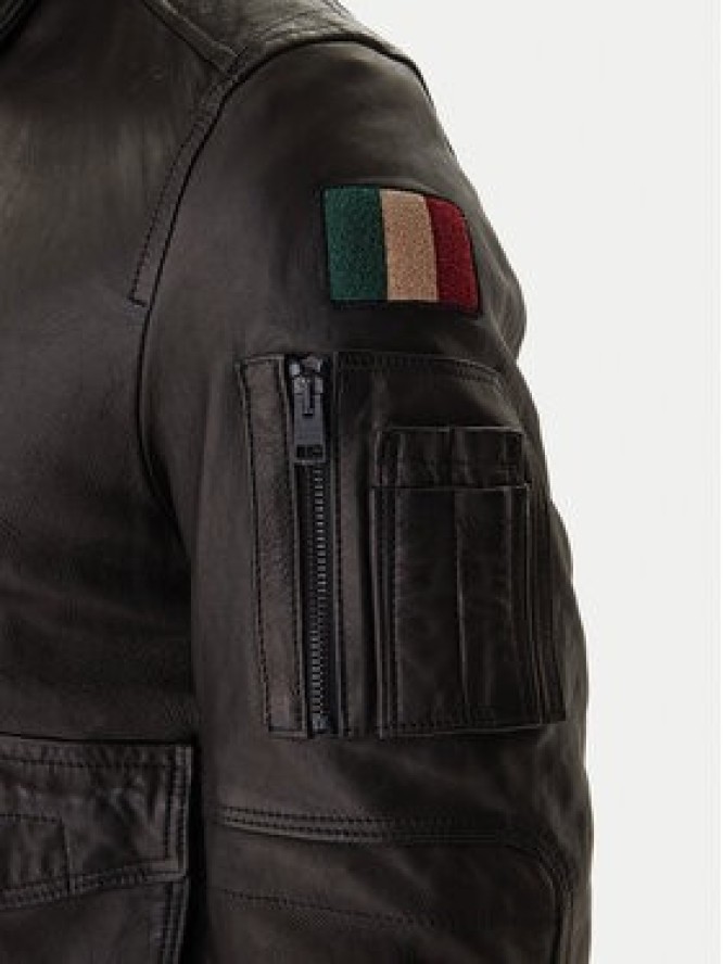 Aeronautica Militare Kurtka skórzana 252PN0963U100839 Czarny Regular Fit