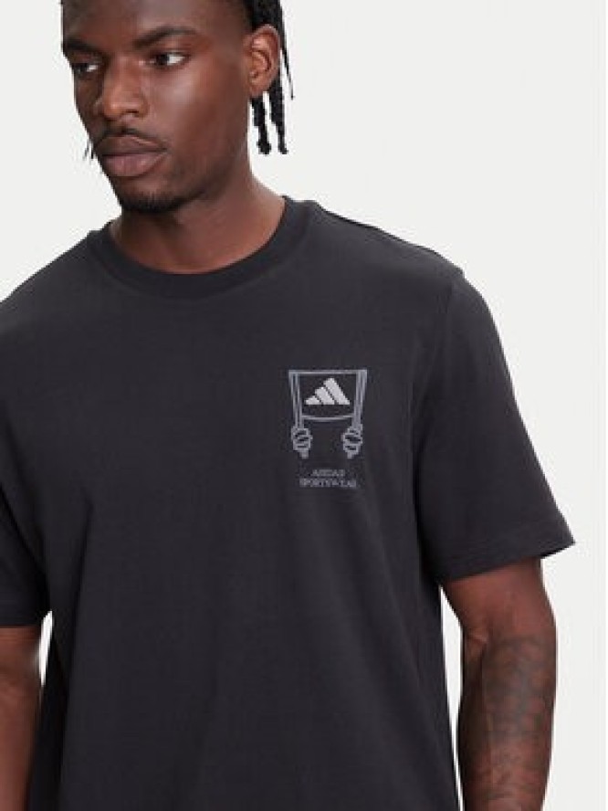 adidas T-Shirt Stadium Crowd lJX7474 Czarny Loose Fit