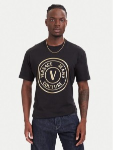 Versace Jeans Couture T-Shirt 80GAHT02 CJ00T Czarny Regular Fit