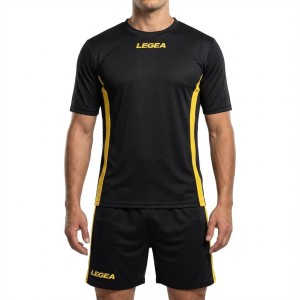 Męski Running Zestaw Rozgrzewkowy Czarny-Żółty Legea