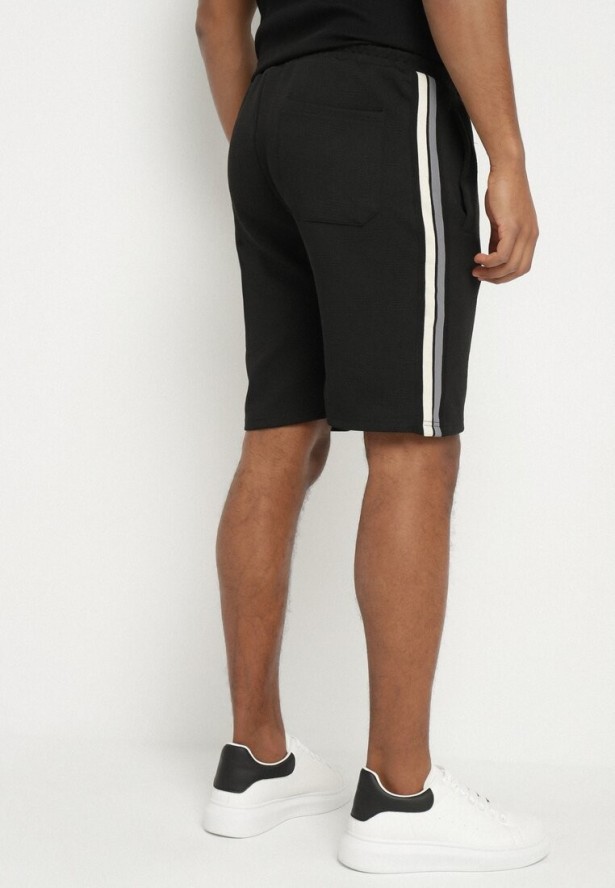 Czarne Szorty Dresowe z Wiązaniem Napirisa