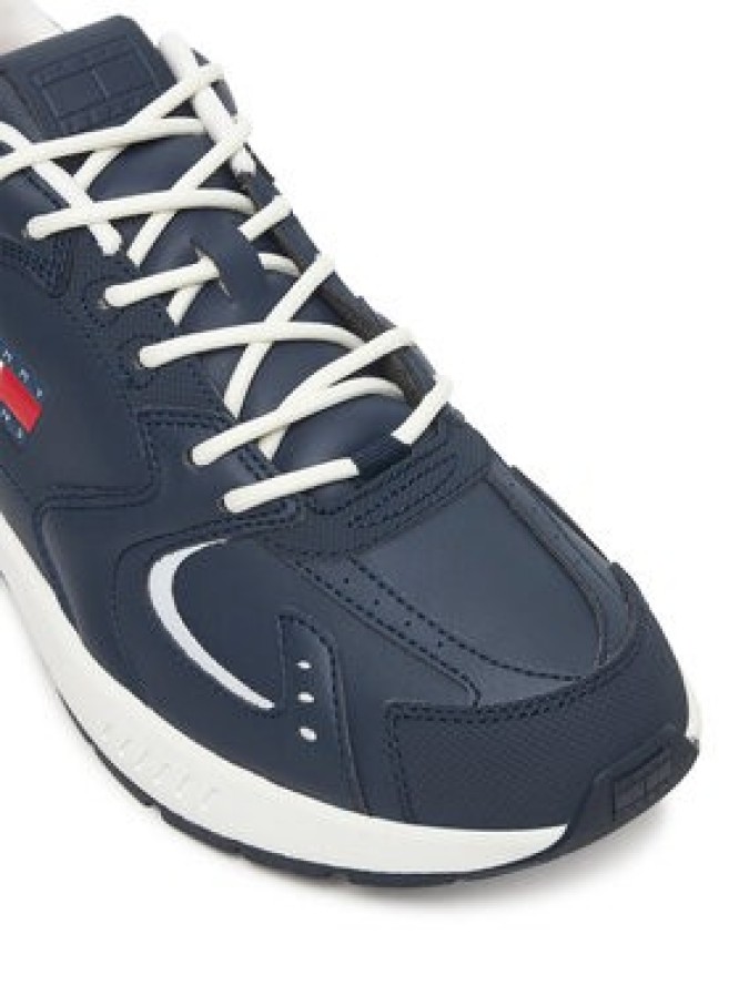 Tommy Jeans Sneakersy Tjm Runner Leather EM0EM01621 Granatowy