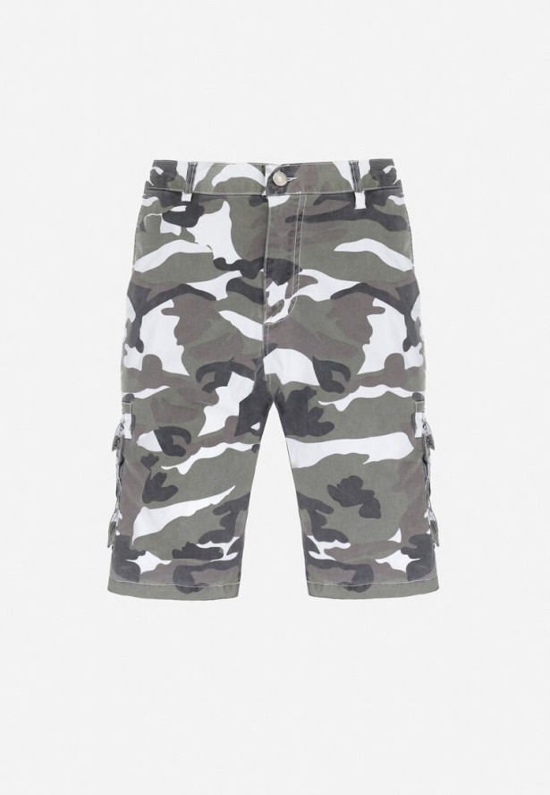 Zielone Szorty Moro z Szerokimi Kieszeniami Herkett