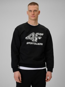 4F Bluza dresowa nierozpinana bez kaptura męska - czarna S