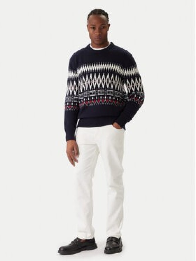 Tommy Hilfiger Sweter Fairisle MW0MW40844 Granatowy Regular Fit