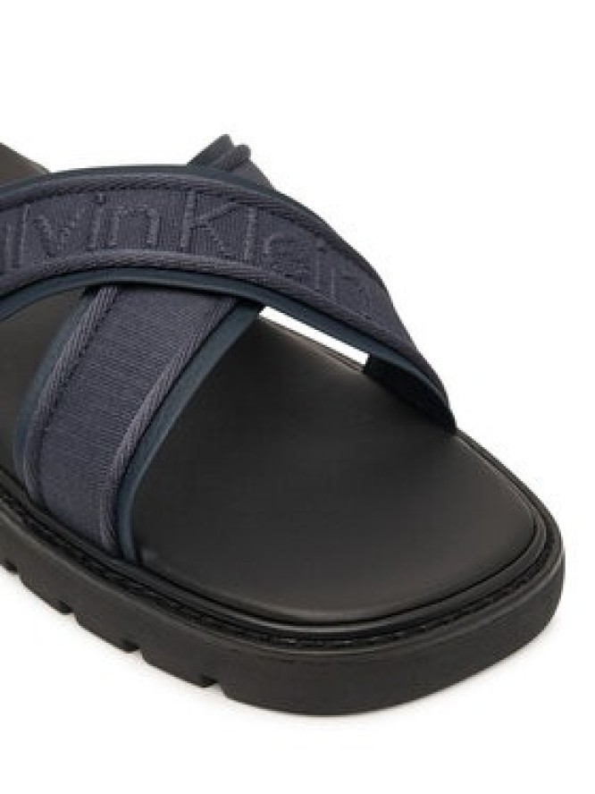 Calvin Klein Klapki Sq Molded Sandal Xcross Wb HM0HM02101 Granatowy