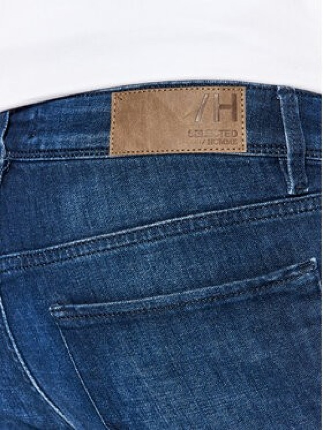 Selected Homme Jeansy Leon 16083063 Granatowy Slim Fit