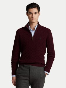 Polo Ralph Lauren Sweter 710876766007 Bordowy Regular Fit