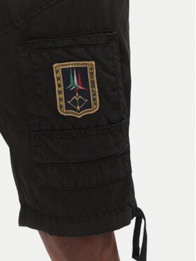 Aeronautica Militare Szorty materiałowe 251BE041CT1122 Czarny Regular Fit