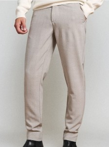 Spodnie chino slim fit w kratę - szary