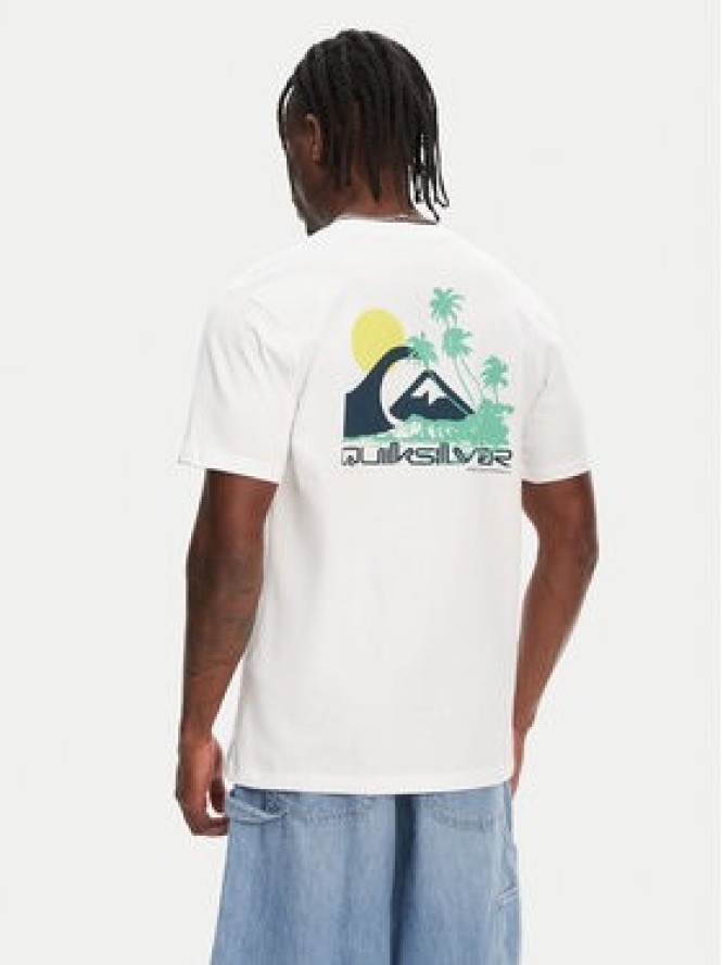 Quiksilver T-Shirt Palm Lines Ss EQYZT08057 Biały Regular Fit