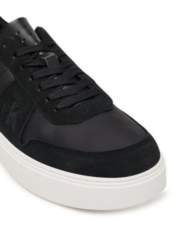 Calvin Klein Sneakersy Mixed Texture Lace Up Cupsole Trainers YM0YM01395 Czarny